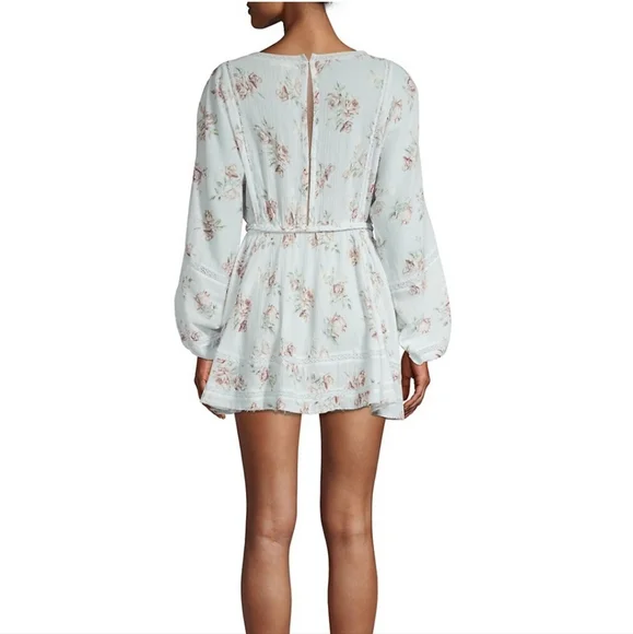 Loveshackfancy noelle floral cotton mini dress, peri XS - Picture 4 of 15